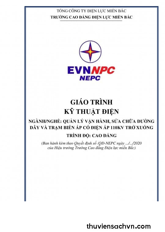 GIÁO TRÌNH KỸ THUẬT ĐIỆN