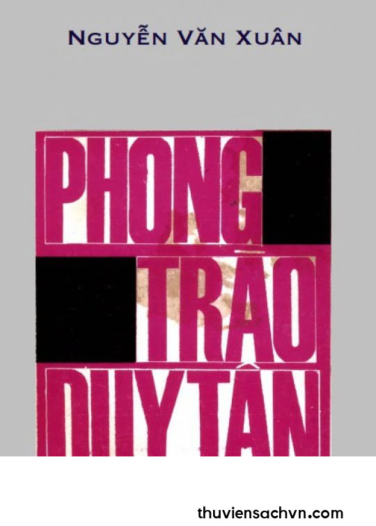 PHONG TRÀO DUY TÂN