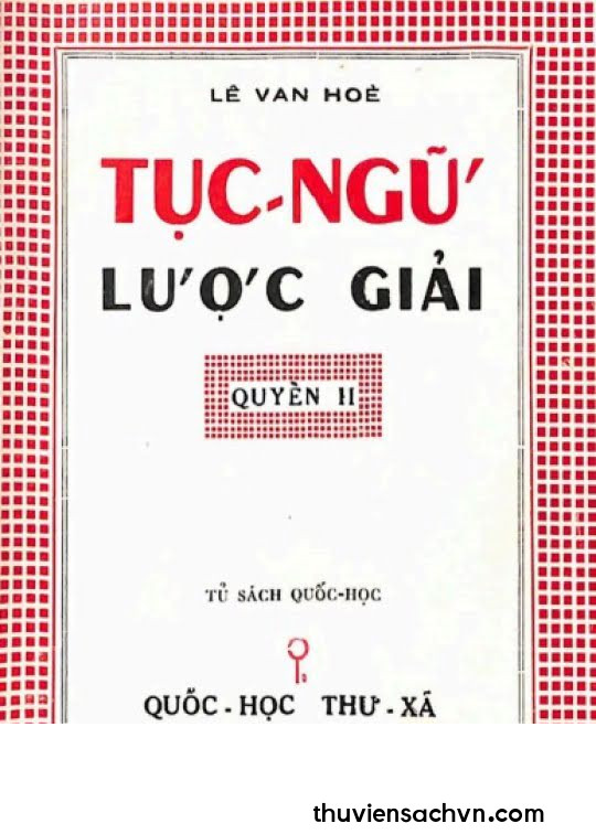 TỤC NGỮ LƯỢC GIẢI - QUYỂN 2