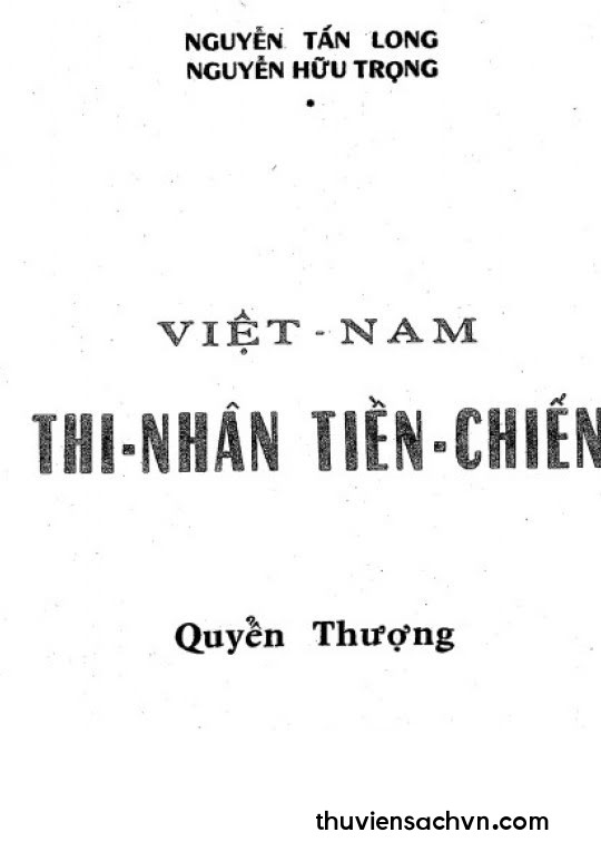 VIỆT NAM THI NHÂN TIỀN CHIẾN